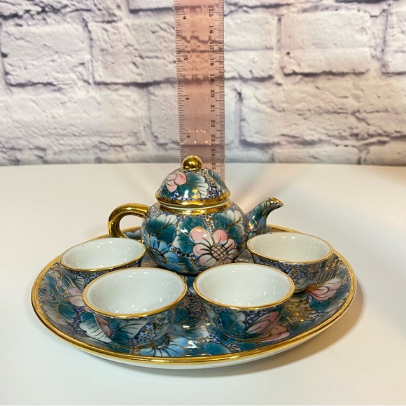Hand Painted Miniature Tea Set Vintage Thailand - Picture 9 of 9